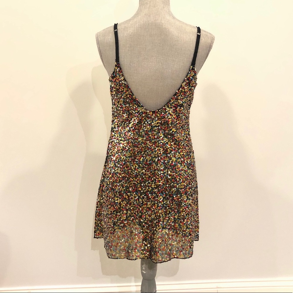 Free People Multicolor Sequin Slip Dress - Size M - Picture 3 of 5